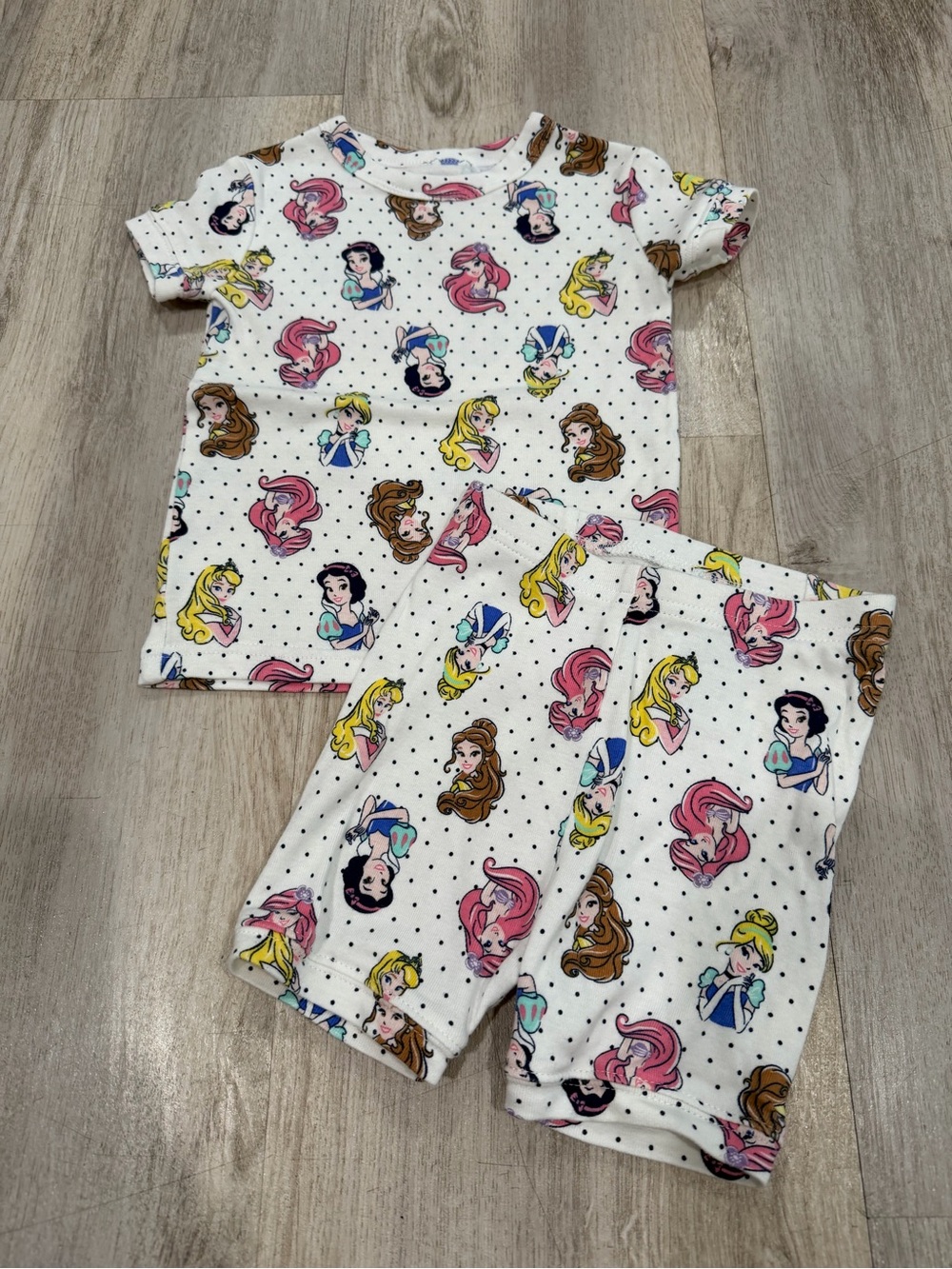GAP White Girls' Princess Print Short Sleeve Pajama Set